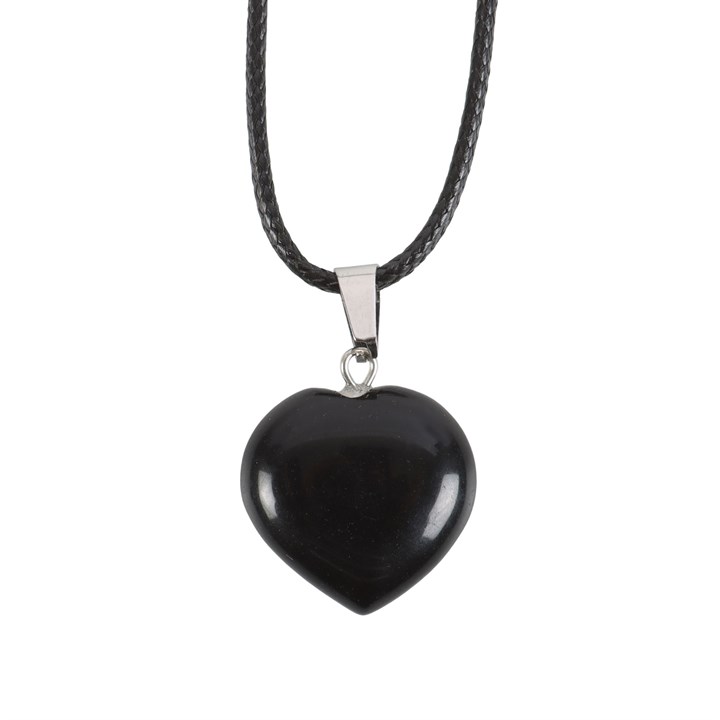 pand obsidian 1 Pandantiv în Forma de Inimă - Obsidian Negru - imagine 2