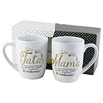 Set 2 Cani din Ceramica "Mama/Tata"