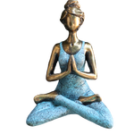 Statuetă Yoga Lady – Turcoaz, 24 cm