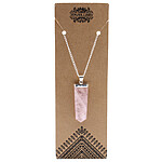 Pandantiv cu Vârf Plat - Cuarț roz