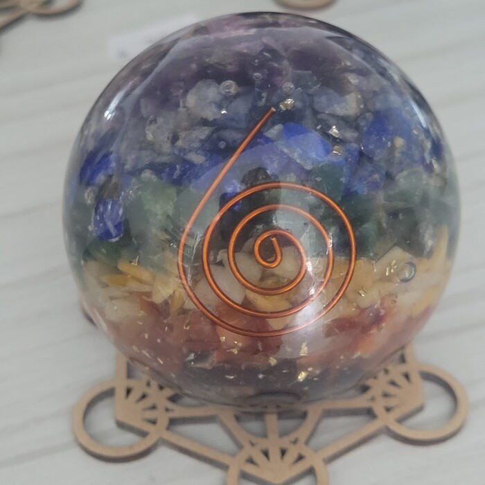 Sferă din Orgonit cu Pietre pentru cele 7 Chakre - imagine 2