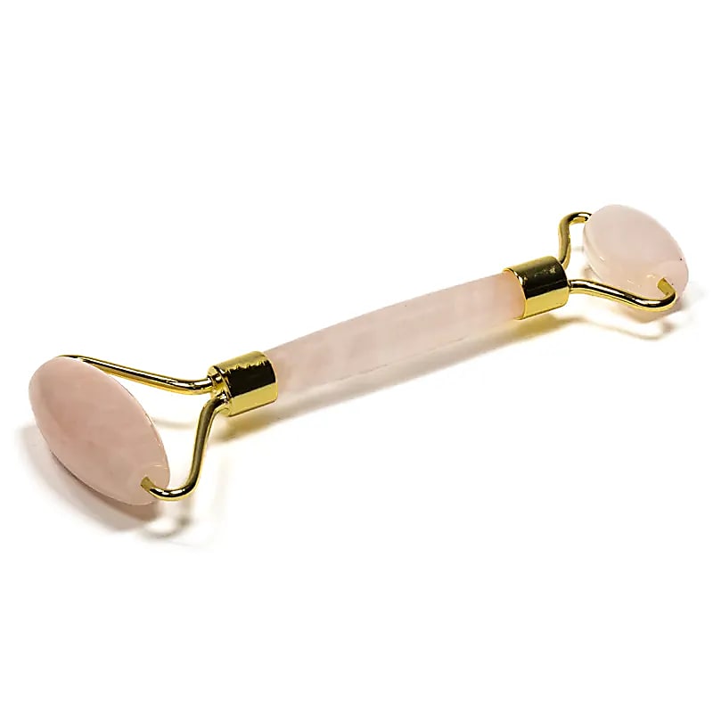 roller cuart roz Roller Facial din Cuarț Roz – 14 cm - imagine 1