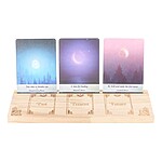 Suport din Lemn pentru Cărți de Tarot – Trecut, Prezent, Viitor