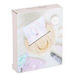 Suport Carte Tarot în Formă de Semilună – Lemn, Gravură Cristale - imagine 3