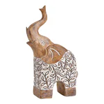 Elefant Decorativ Bej – Simbol al Norocului și Înțelepciunii (35x18x14 cm)