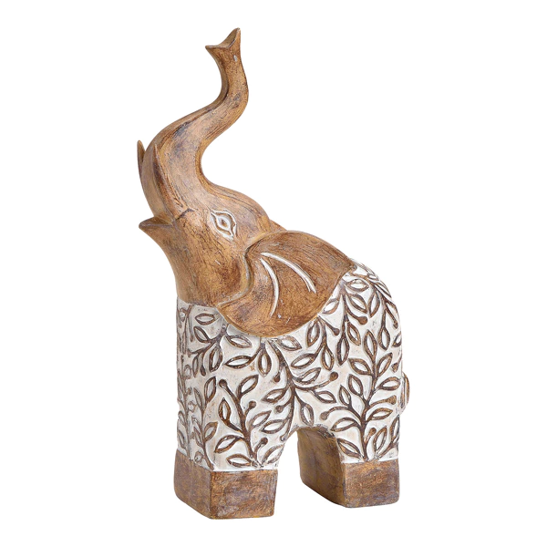 elefant beige Elefant Decorativ Bej – Simbol al Norocului și Înțelepciunii (35x18x14 cm) - imagine 1