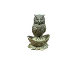 Decorațiune Feng Shui – Bufniță cu Pepită de Aur pe Monede (6 cm)