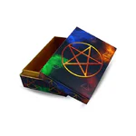 Cutie din lemn cu simbol Pentagramă – 15x10 cm