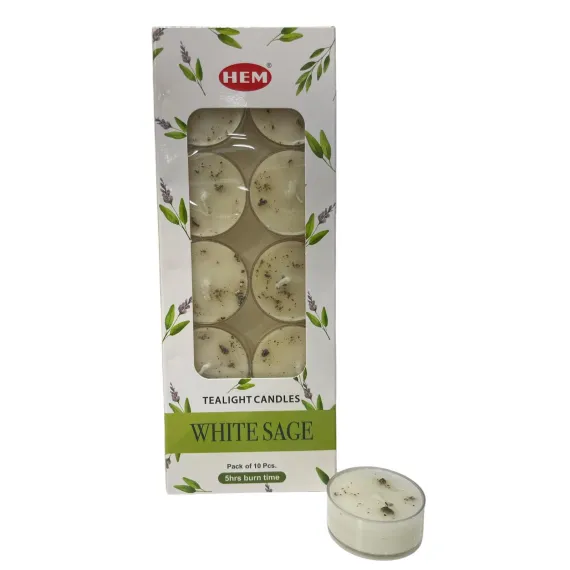 lumanari white sage Set 10 lumânări parfumate Hem – Salvie Albă (White Sage) - imagine 1