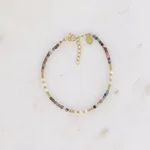 Brățară Bohm Paris – Perle de Apă Dulce și Turmalină Multicoloră Cubică