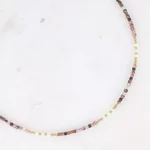 Colier Bohm Paris – Perle de Apă Dulce și Turmalină Multicoloră Cubică