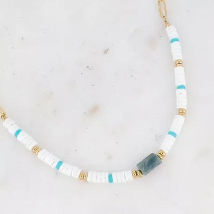 Colier Bohm Paris – Mărgele din Scoici și Apatit