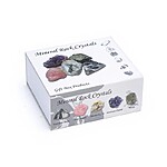 Cutie cadou cu 5 minerale brute naturale – Cuarț cu turmalină, Cuarț roz, Geodă de Cuarț, Ametist și Pirita - imagine 2