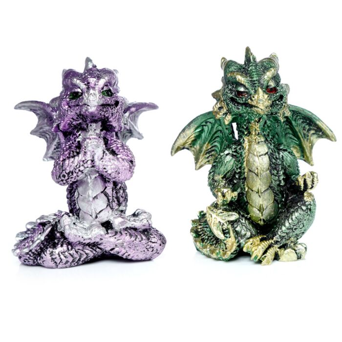 yoga dragon Dragon Yoga – Statuetă decorativă fantezie | 8x5,5-6x4-5 cm - imagine 1