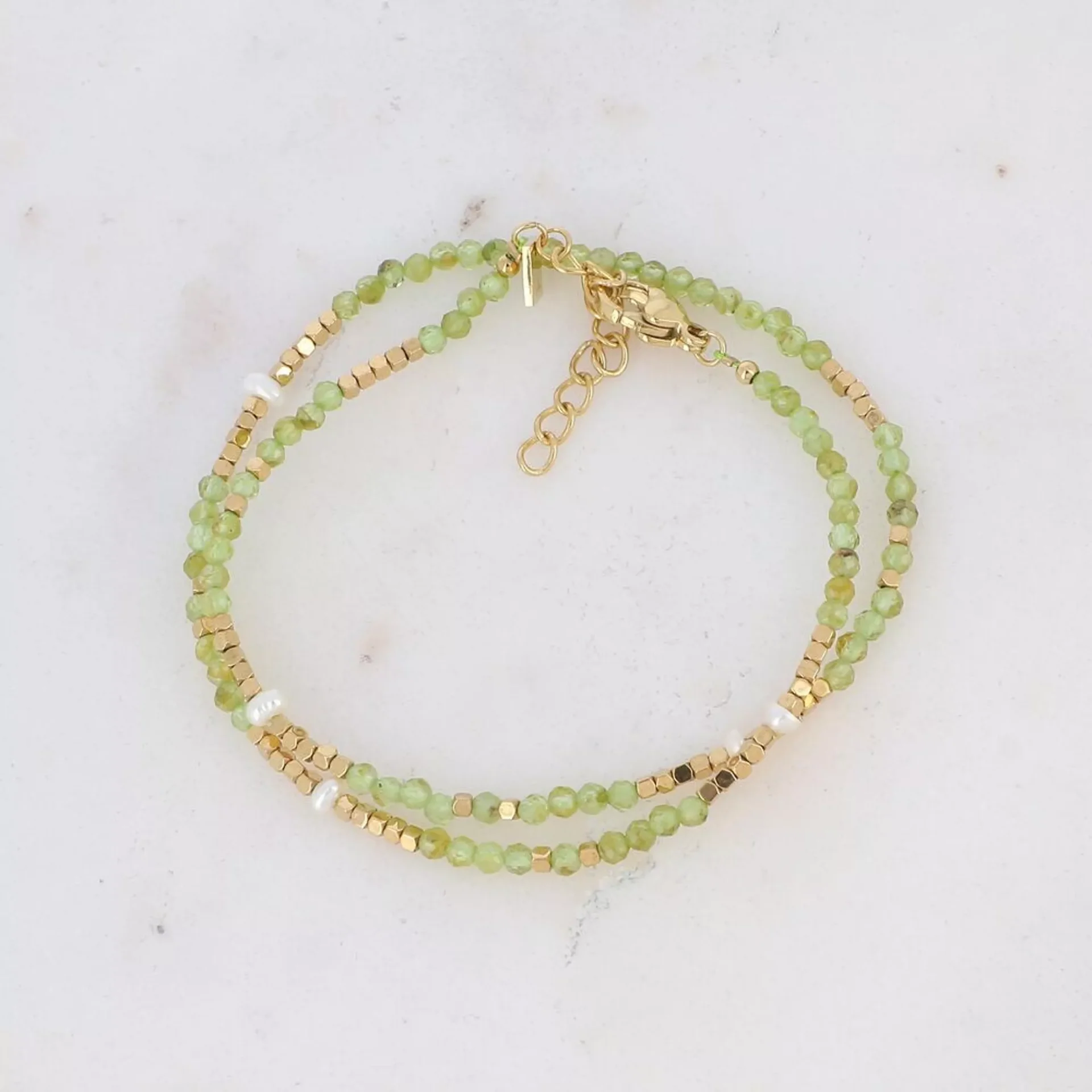 bratara dubla peridot Brățară dublă / Choker din Peridot Bhom Paris - imagine 1