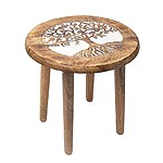 Măsuță din lemn de mango cu simbolul Copacul Vieții – 30x30x31 cm
