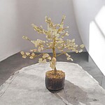 Arbore cu cristale de Citrin pe bază din lemn – 15x19 cm