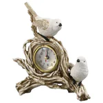 Ceas de masă cu păsări albe din rășină – simbol al păcii și armoniei