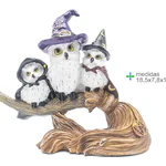 Familie de Bufnițe – decorațiune din rășină 18,5x7,8x15 cm