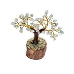 Pomișor cu cristale de Acvamarin pe bază din lemn – 9x11 cm