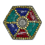 Suport bețișoare și conuri parfumate – Platou Hexagonal Tibetan