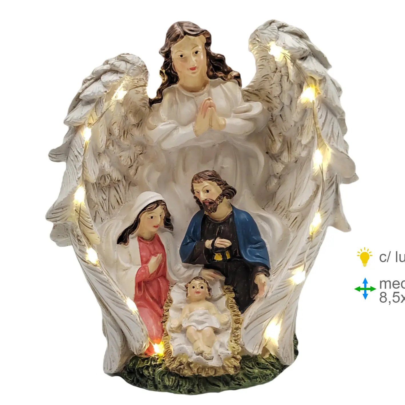 scena nasterii Decorațiune Scenă Nașterea Domnului cu LED – 8,5 × 8 × 15 cm, rășină - imagine 1