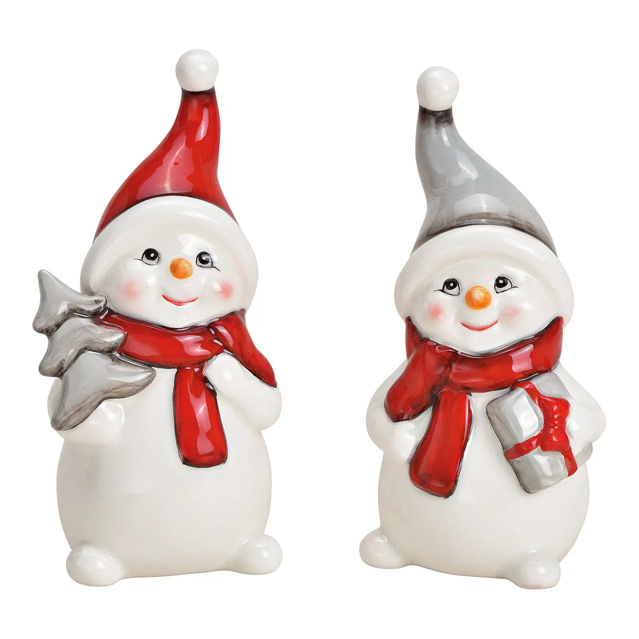 om de zapada Decorațiune Om de Zăpadă – diverse modele, 7×14×6 cm - imagine 1