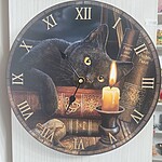 Ceas de Perete – Pisică cu Lumânare – Lisa Parker