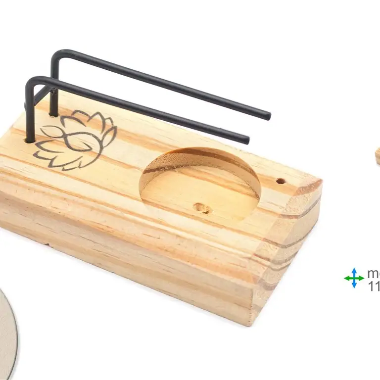 arzator palo santo Suport pentru ardere Palo Santo sau mănunchiuri – simbol Lotus 11x6 cm - imagine 1