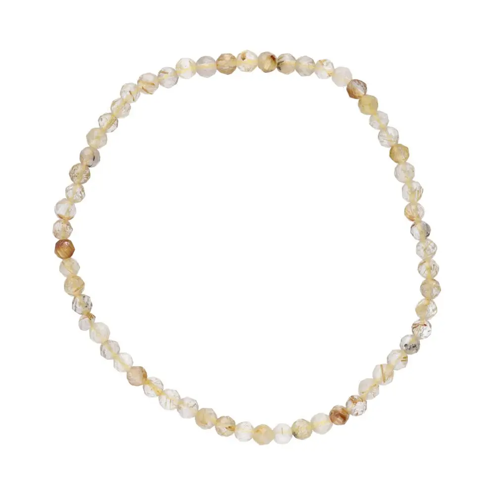 cuart rutilat 3 mm Brățară fațetată din Cuarț Rutilat 3 mm – pe elastic - imagine 1