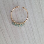 Inel cu Mărgele Amazonit – 3 mm, Ajustabil