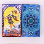 Set Cărți Tarot cu Folie Albastră – Mandala | Deck Tarot Spiritual + Broșură în Limba Engleză - imagine 2