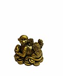 Decorațiune Feng Shui Maimuță cu 3 Broaște Râioase – rășină, 5,5 cm