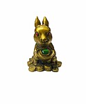 Decorațiune Feng Shui Iepure cu pepită și jad – 6 cm