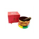 Set bol tibetan Chakra Rădăcină, roșu – 12,5 cm, cu băț și pernuță