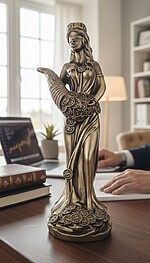 Statuetă Zeița Fortuna din rășină – 15 cm | Simbol al norocului și prosperității - imagine 2