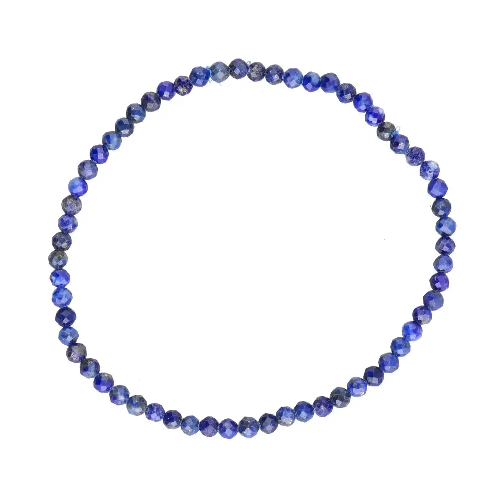 bratara fatetata lapis Brățară elastică din Lapis Lazuli fațetat 3 mm – piatră naturală - imagine 1