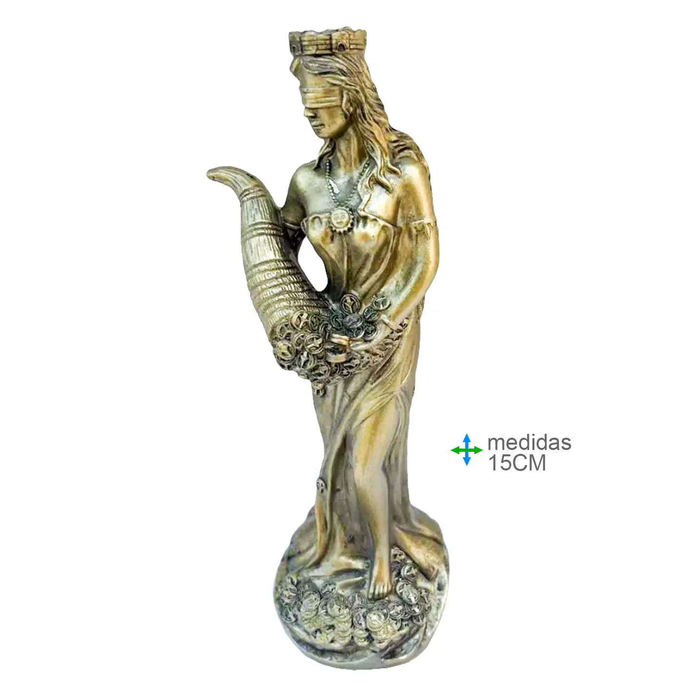 zeita fortuna Statuetă Zeița Fortuna din rășină – 15 cm | Simbol al norocului și prosperității - imagine 1