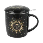 Cană cu Infuzor și Capac – Soarele și Luna, Porțelan, 400 ml