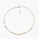 Colier din Opal Roz Fațetat – mărgele 3 mm, oțel inoxidabil, 42 cm - imagine 2