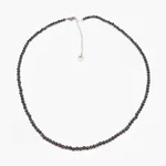 Colier din Turmalină Neagră Fațetată – mărgele 3 mm, oțel inoxidabil, 42 cm - imagine 2