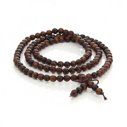 Mărgele Mala din Lemn de Santal – 108 mărgele, 6 mm