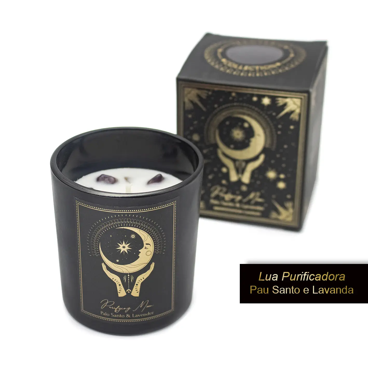 purifying moon Lumânare PureWorks – Purifying Moon – Palo Santo & Lavandă 120 gr - imagine 1