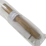 Lumânare ritualizată din ceară naturală de albine – Pirită, 20 × 2 cm - imagine 2