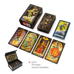Set Cărți Tarot cu Folie Neagră –  Deck Tarot Spiritual + Broșură în Limba Engleză + Cutie Cadou