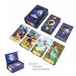Set Cărți Tarot cu Folie Albastră – Witch Tarot | Deck Tarot Spiritual + Broșură în Limba Engleză + Cutie Cadou